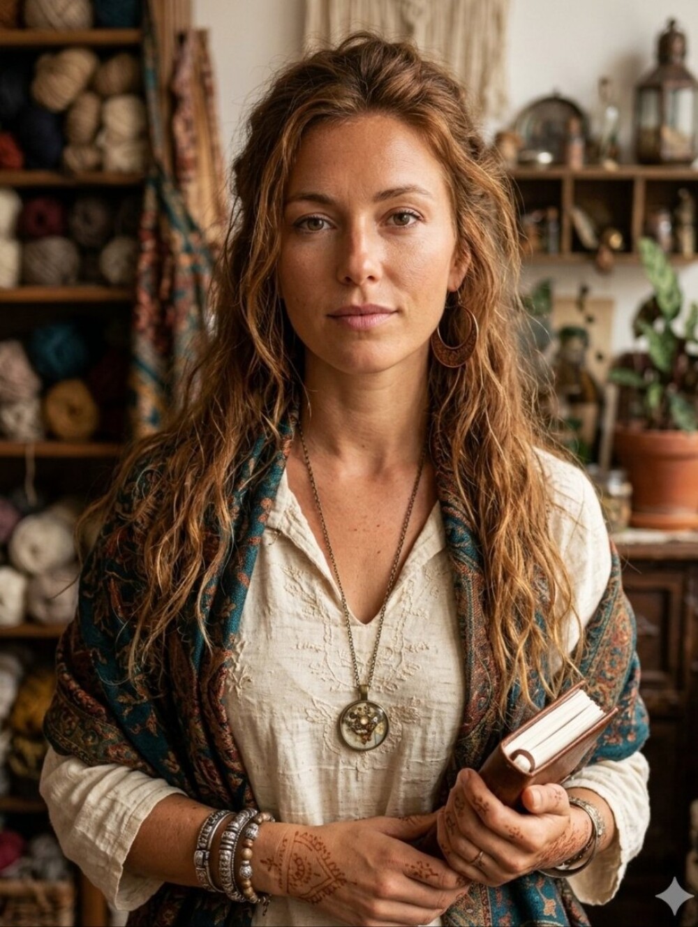 Boho Bronze Pendant Necklace for Women - Vintage-Inspired